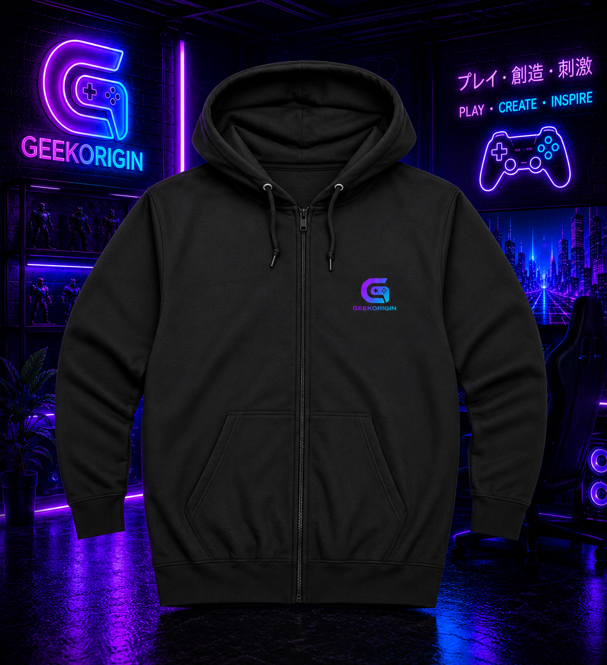 Respawn - Hoodie Zippé Premium Gaming Cyberpunk