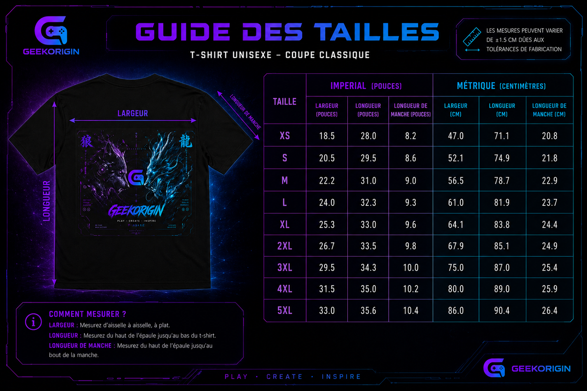 Dragon & Wolf - T-Shirt Premium Gaming