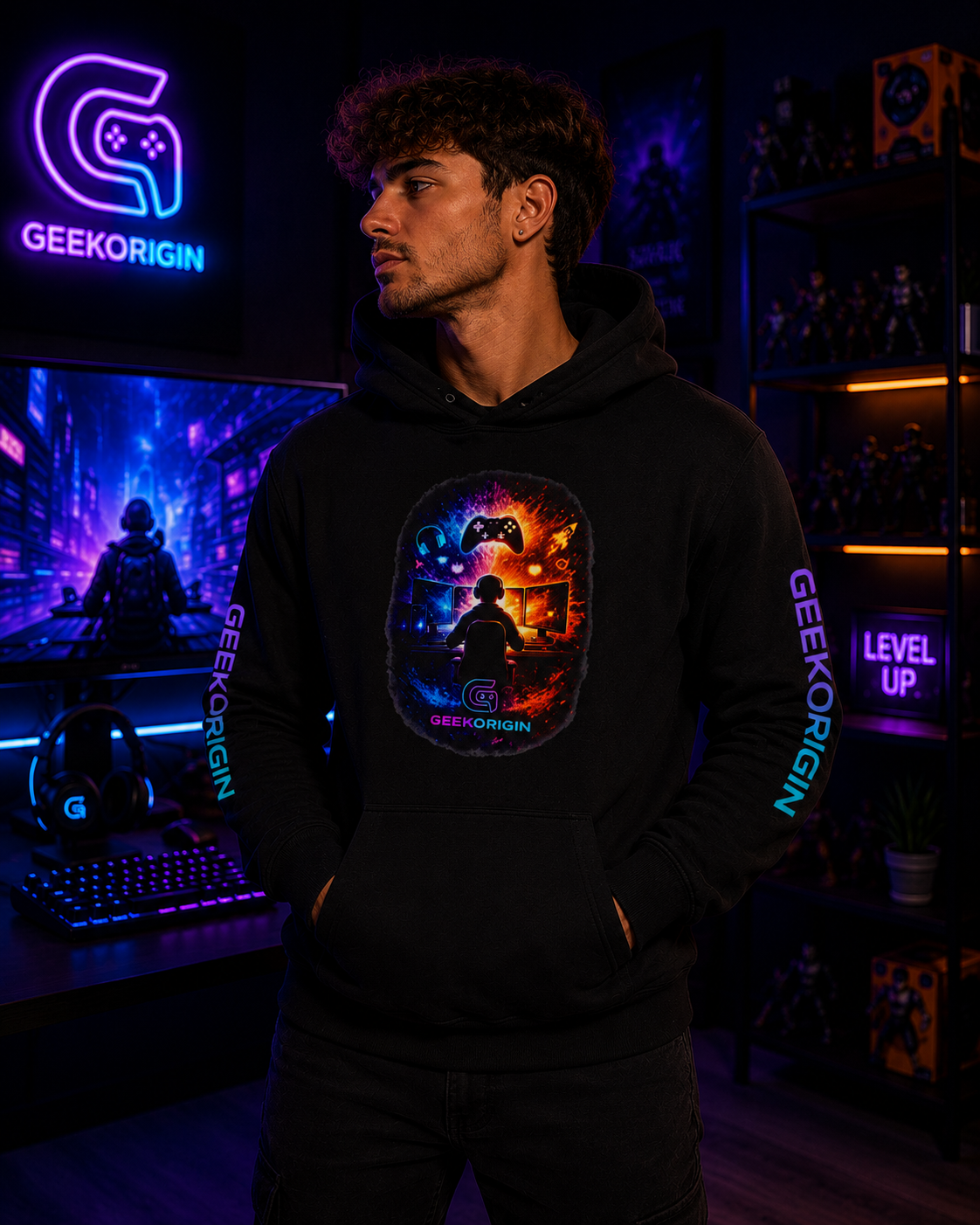 Dual Worlds - Hooded Long Sleeve Premium