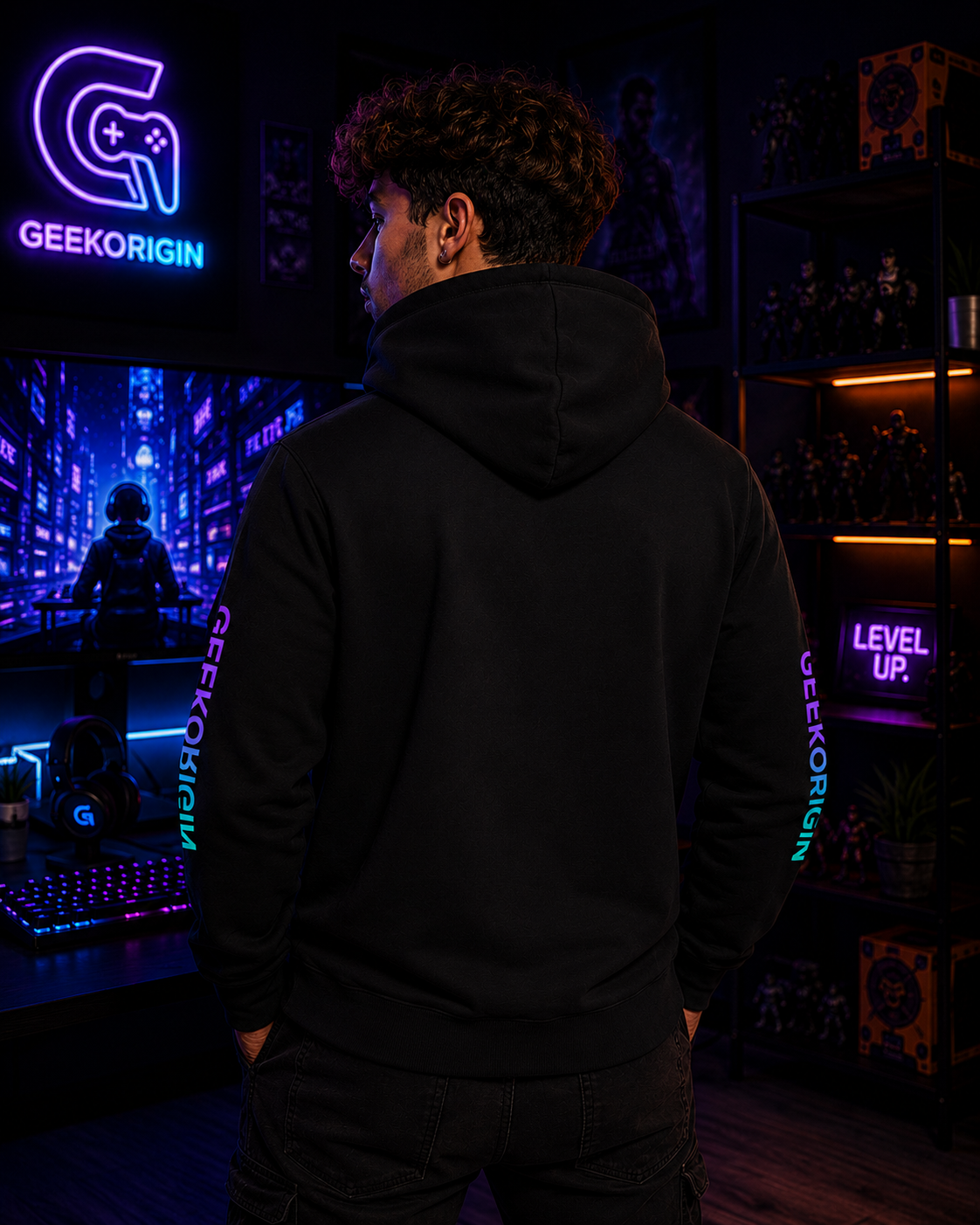 Cyber Oni - Hooded Long Sleeve Premium